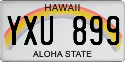 HI license plate YXU899