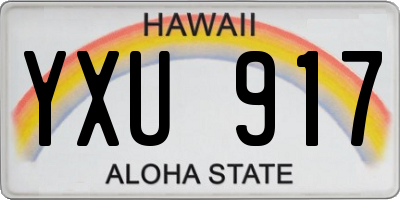 HI license plate YXU917