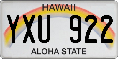 HI license plate YXU922
