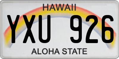 HI license plate YXU926
