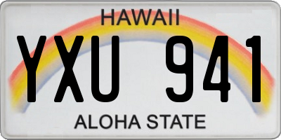 HI license plate YXU941