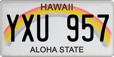 HI license plate YXU957