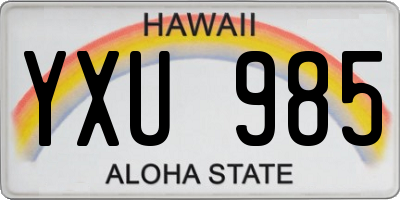 HI license plate YXU985