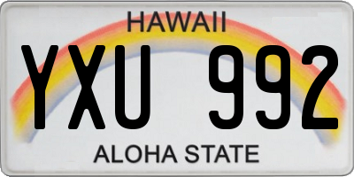 HI license plate YXU992
