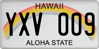 HI license plate YXV009