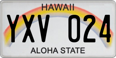 HI license plate YXV024