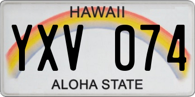HI license plate YXV074