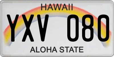 HI license plate YXV080