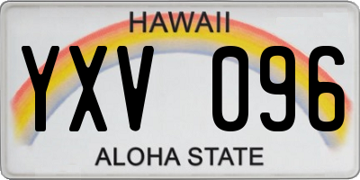 HI license plate YXV096