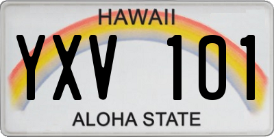 HI license plate YXV101