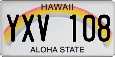 HI license plate YXV108