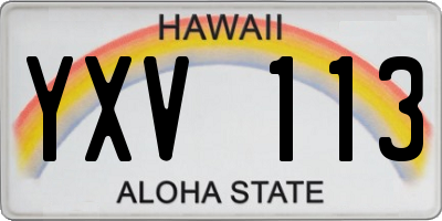 HI license plate YXV113