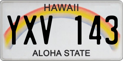 HI license plate YXV143