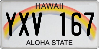 HI license plate YXV167