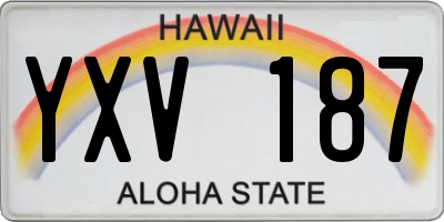 HI license plate YXV187