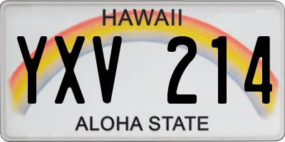 HI license plate YXV214