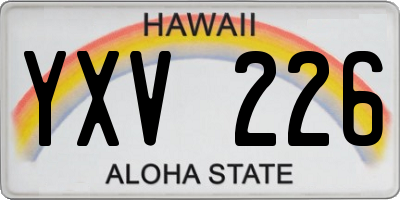 HI license plate YXV226