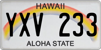 HI license plate YXV233