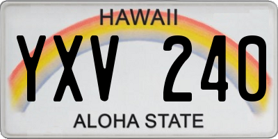 HI license plate YXV240
