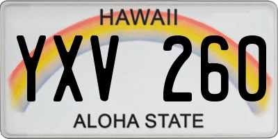 HI license plate YXV260
