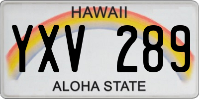 HI license plate YXV289