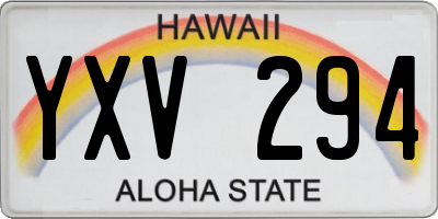HI license plate YXV294