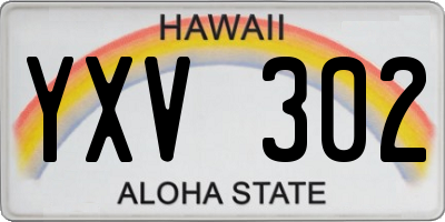 HI license plate YXV302