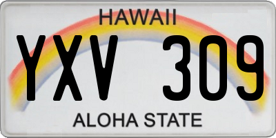 HI license plate YXV309