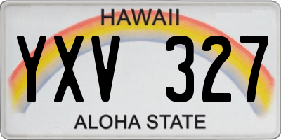HI license plate YXV327