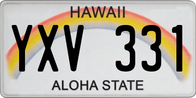 HI license plate YXV331
