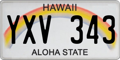 HI license plate YXV343