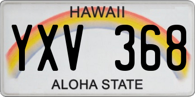 HI license plate YXV368