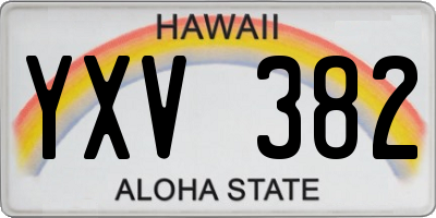 HI license plate YXV382