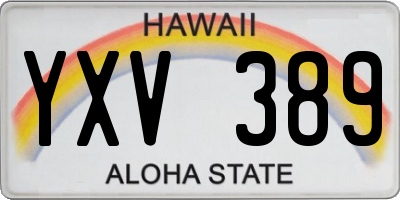 HI license plate YXV389