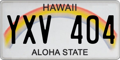 HI license plate YXV404