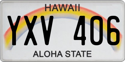 HI license plate YXV406