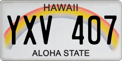 HI license plate YXV407