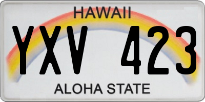 HI license plate YXV423