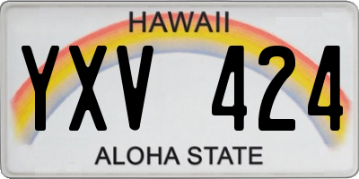 HI license plate YXV424