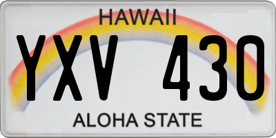 HI license plate YXV430
