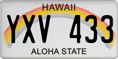 HI license plate YXV433