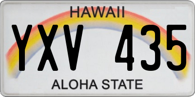 HI license plate YXV435
