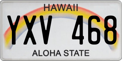 HI license plate YXV468
