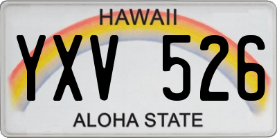 HI license plate YXV526