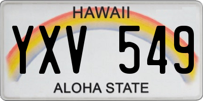 HI license plate YXV549