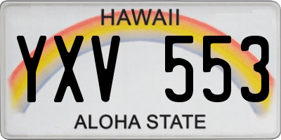 HI license plate YXV553