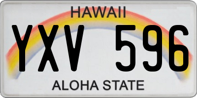 HI license plate YXV596