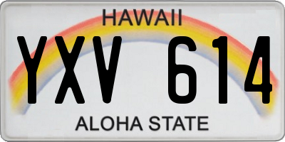 HI license plate YXV614