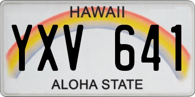 HI license plate YXV641