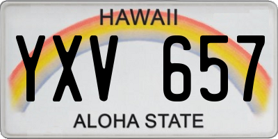HI license plate YXV657